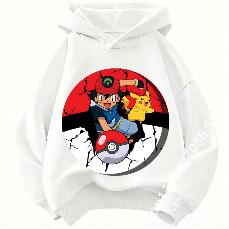 Pikachu Kids Hoodie Soft and Comfortable Suitable for Boys and Girls Warm in Autumn and Winter Kids Hoodie Sweatshirt