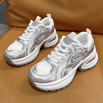 New Arrival Women's Vulcanize Shoes Mesh Dad Sneakers Thick Sole Wedge Sport Shoes Women Sport Sneaker