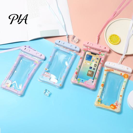 Snorkeling Phone Holder Cute Waterproof Pouch with Floating Airbag And Lanyard, Clear PVC Cellphone Dry Bag for Swimming Beach Underwater Photography