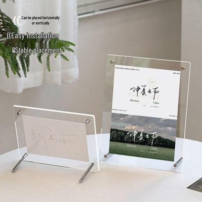 Clear Acrylic Desktop Photo and License Stand - Multiple Sizes Available