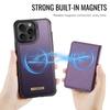 For iPhone 15 Pro Magnetic Case CASEME ME80 Series Leather PC TPU Phone Cover with Detachable Wallet