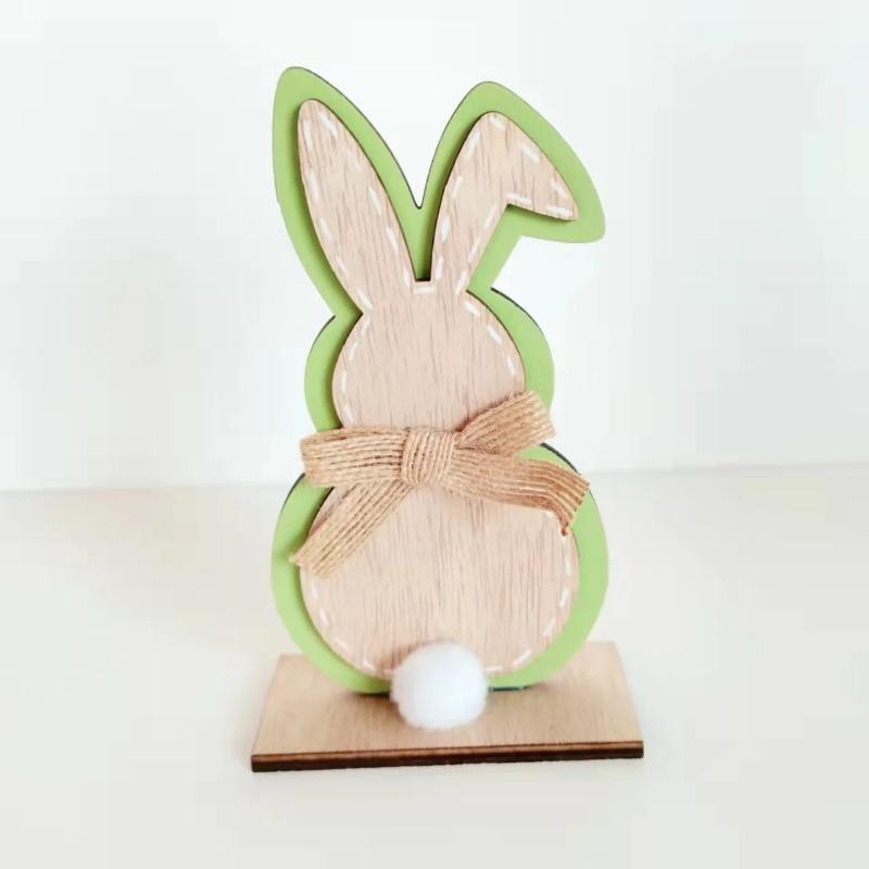 Ornament Exchange Home for Easter Dwarf Ornaments Rabbit Decoration Decorations Wooden Desktop Easter Couple Dancing Sculpture