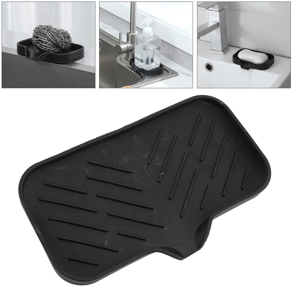 Soap Dish Holder Silicone Non Slip Multifunctional Self Draining Soap Tray for Bathroom Kitchen