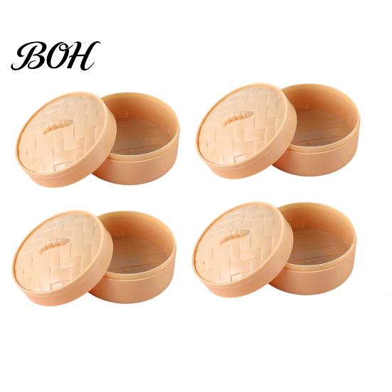 Creative Material Storage Bin Steamer Shape Box, with Lid, DIY Fondant Bread Artisan Craft Supply Box Crafts Display Case, for Handmade Collectibles