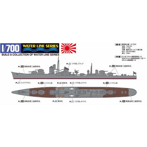 Aoshima Bunka Kyozai 1/700 Waterline Series Japanese Navy Destroyer Akizuki Plastic Model 426