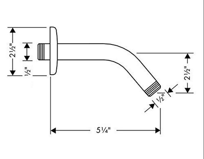 Stainless Steel Recessed Wall-Mount Shower Arm and Rod for Bathroom