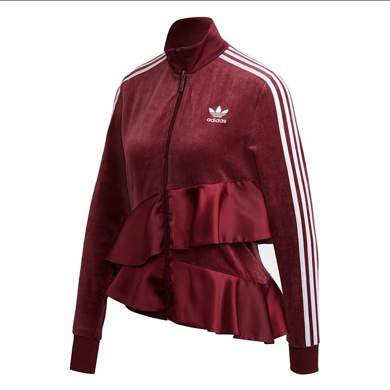 Adidas Originals Velvet feel Coat Women s Burgundy FT9884 30