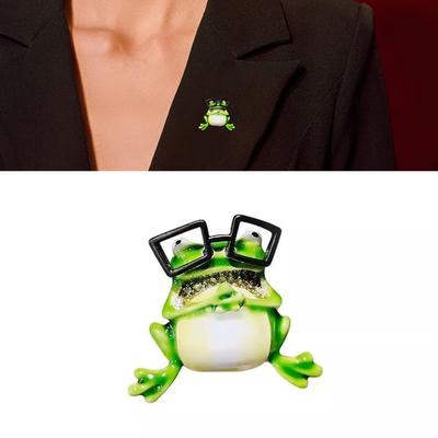 3D Glanzende Kikker Emaille Pin Schattige Dierlijke Sieraden Druppelolie Effect Dierlijke Broche Voor Casual Outfits Feesten Cadeaus Collectie