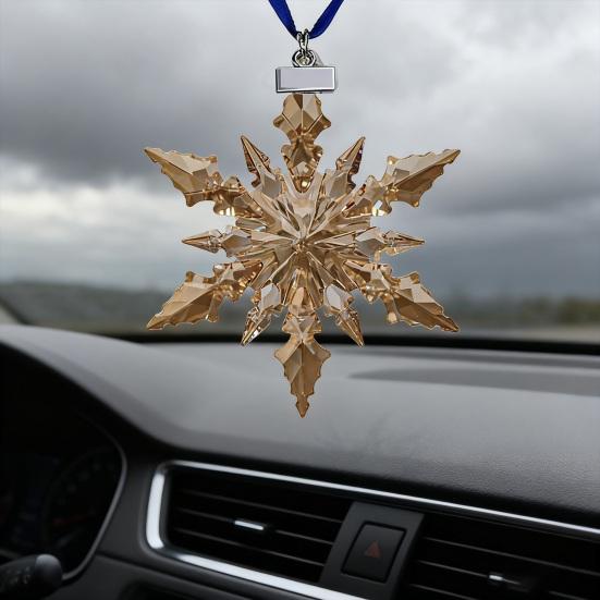 Faux Crystal Snowflake Ornament Sparkly Clear Faceted Snowflake Christmas Tree Ornament for Winter Wonderland Decoration Holiday Party Favors