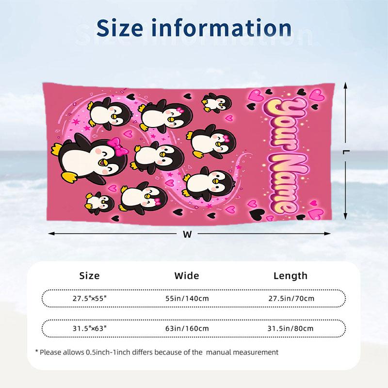 Celebration Party Theme Beach Towel Personalized Custom Name & Text Soft Quick Dry Beach Towel for Swimming Travel