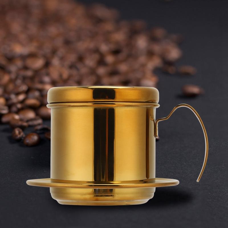 Stainless Steel Vietnamese Style Coffee Maker Pot Coffee Drip Brewer for Home Ki Stainless Steel Vietnamese Style Coffee Maker Pot Coffee Drip Brewer for Home Ki