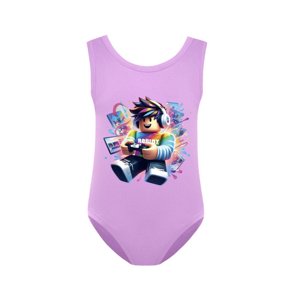 5529 Kids Girls Roblox Printed One-piece Swimsuit Swimwear