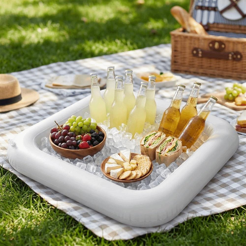Multi-functional Inflatable Serving Bar PVC Pool Float Tray Inflatable Floating Tray Camping