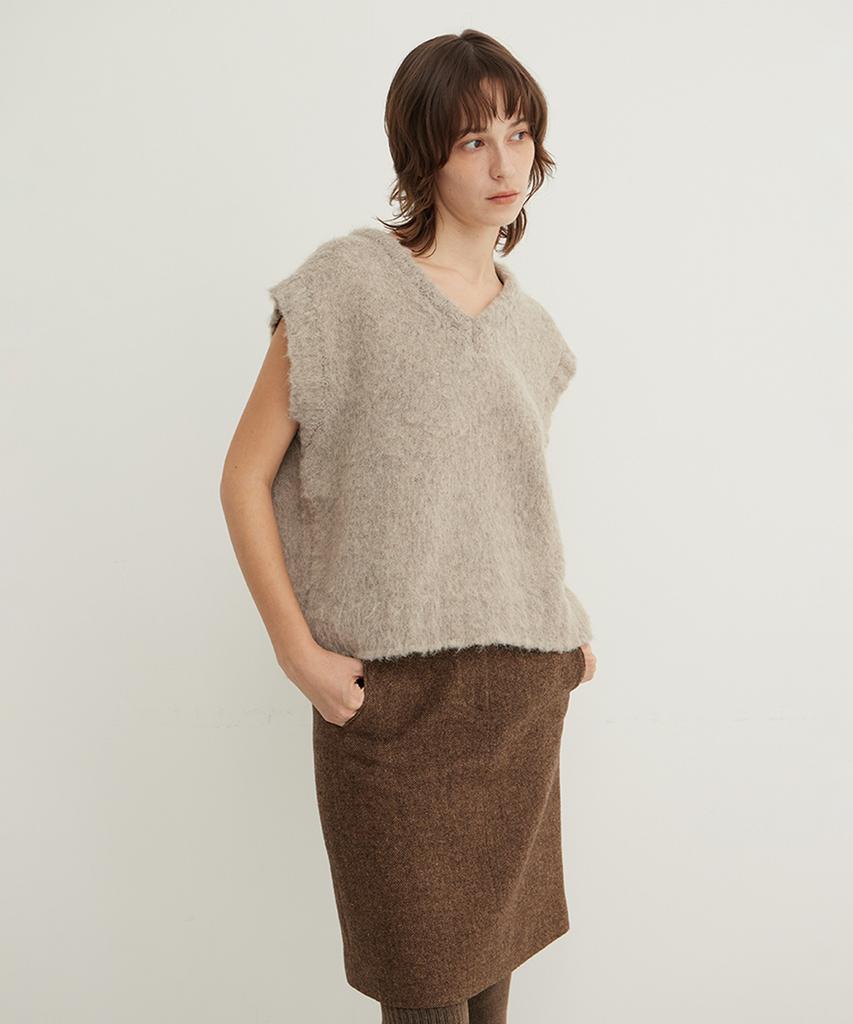 STEP AROUND Brushed Knit Vest_Sand Stone
