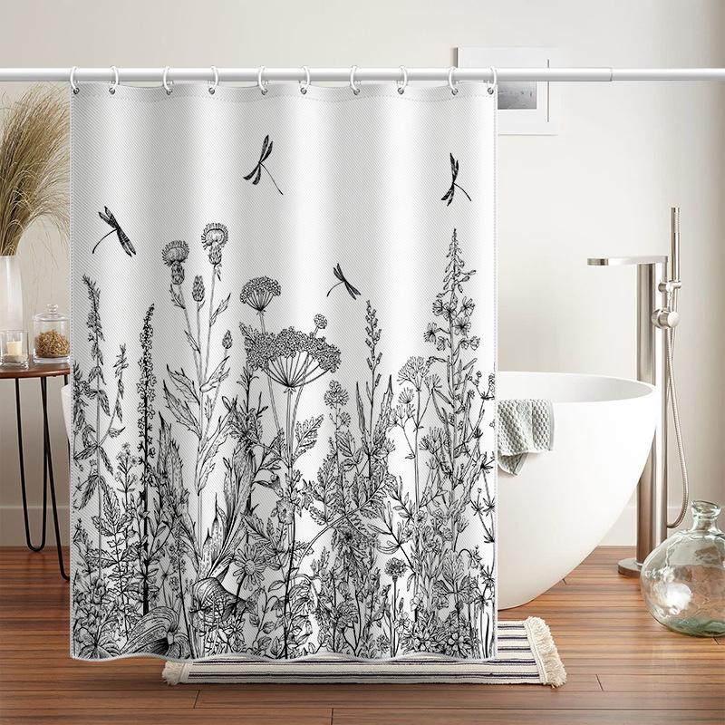Bathroom Thickened Waterproof Curtain Mildew Proof Shower Curtain Shower Partition Curtain Shower Curtain Bathroom Curtain Free Perforation