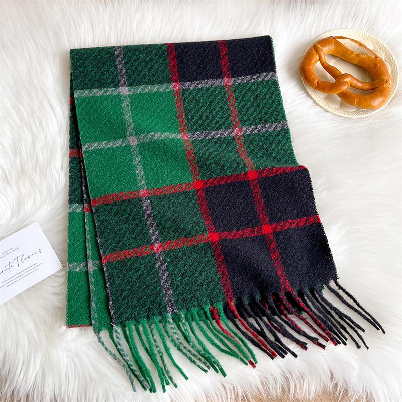 Women's Fashion Scottish Style Tartan Warm Scarf Plaid Soft Long Wrap Shawl Christmas Valentine's Day for Girlfriend Wife Mom