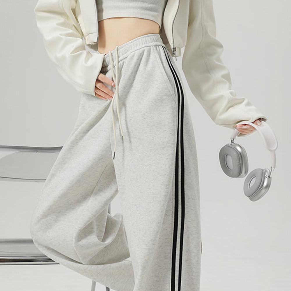 Dámské Y2K pruhované kalhoty se stahovací šňůrkou, ležérní tepláky na jogging se širokými nohavicemi, dámské tepláky pro streetwear