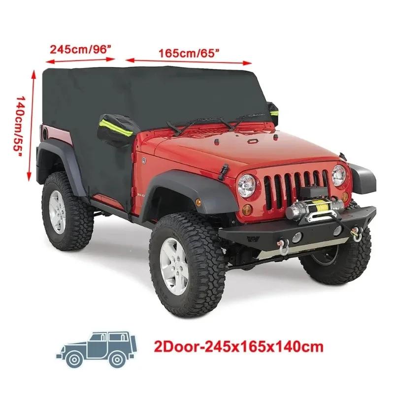 

Черный/серебристый чехол для автомобиля JEEP Wrangler TJ 2 двери/4 двери, водонепроницаемый защитный чехол от пыли, внешние аксессуары, черный Black