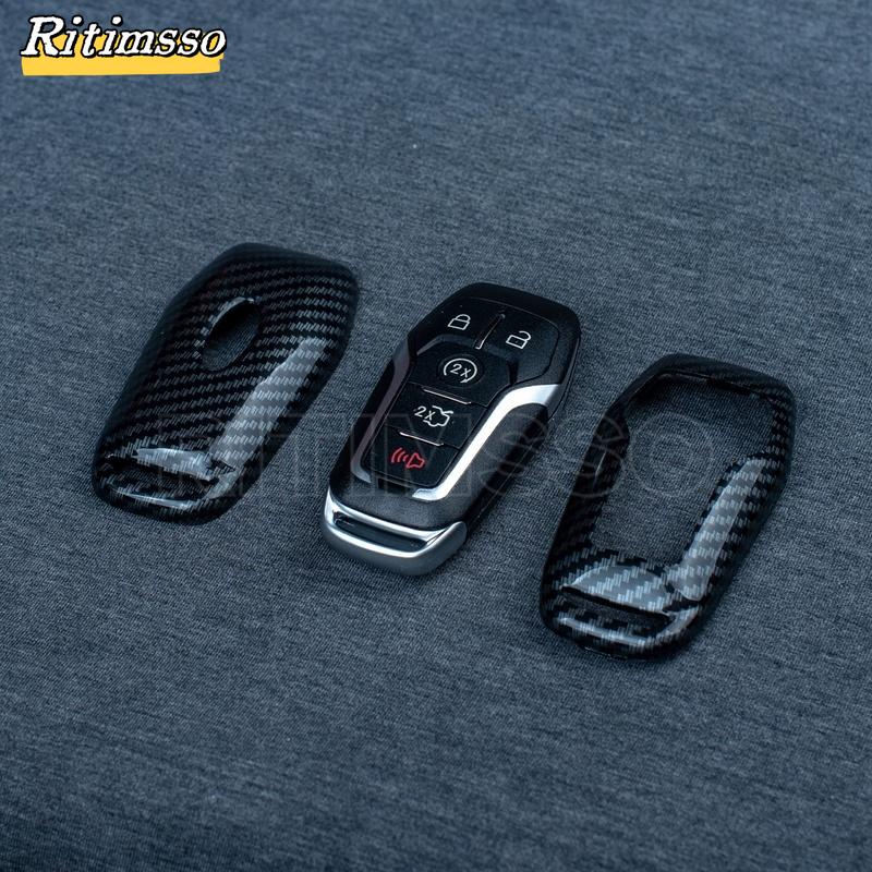 New Carbon Abs Car Key Case Fob Cover For Ford Fusion Mondeo Mustang F-150 Explorer Edge Car Accessories