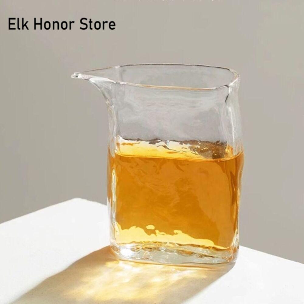 200ml Handmade Hammer Pattern Glass Tea Pitcher Aesthetic Heat-resistant Tea-separating Cha Hai Justice Cup Green Tea Supplies