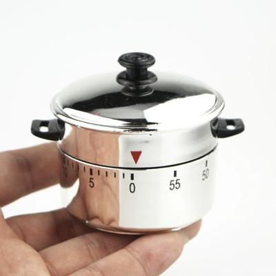 1Pcs Kitchen Timer Stainless Steel 60 Minutes Mechanical Timer Kitchen Cooking Countdown Reminder Time Manager Outdoor Tableware