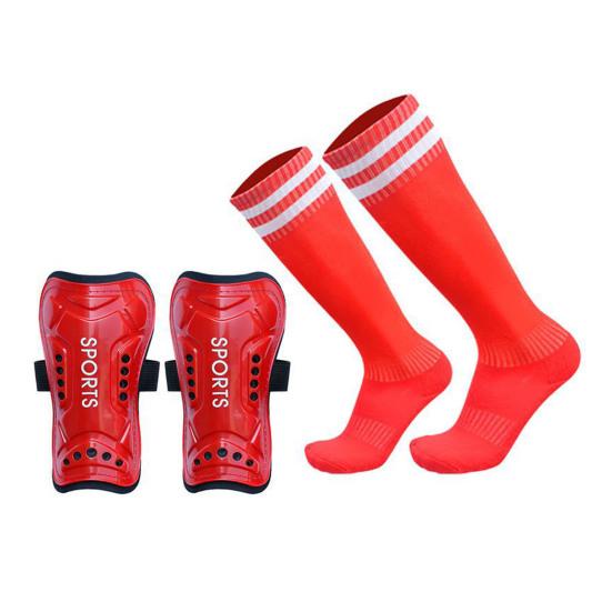 

Футбольные щитки для голени с носками, высокопрочные, ударопрочные, с жесткой оболочкой, регулируемые, легкие, футбольные щитки для голени, защитное снаряжение красный