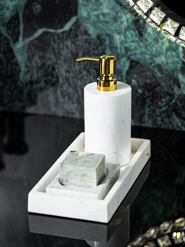 Marble Ceramic Lotion Bottle Bathroom Vanity Portable Soap Dispenser Aromatherapy Bottle Cotton Swab Box Bathroom Accessories