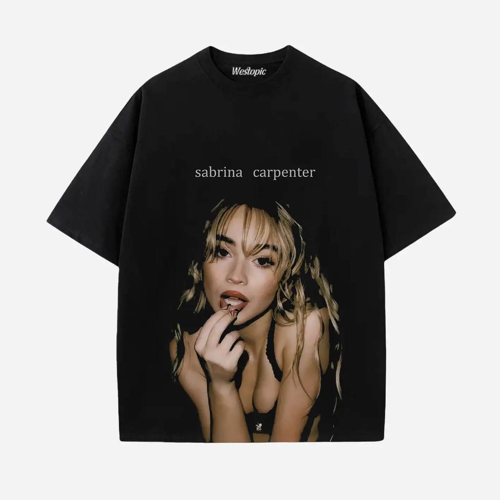 Sabrina Kaperson Printed TShirt Casual Loose Cotton Top Street Style HipHop Streetwear
