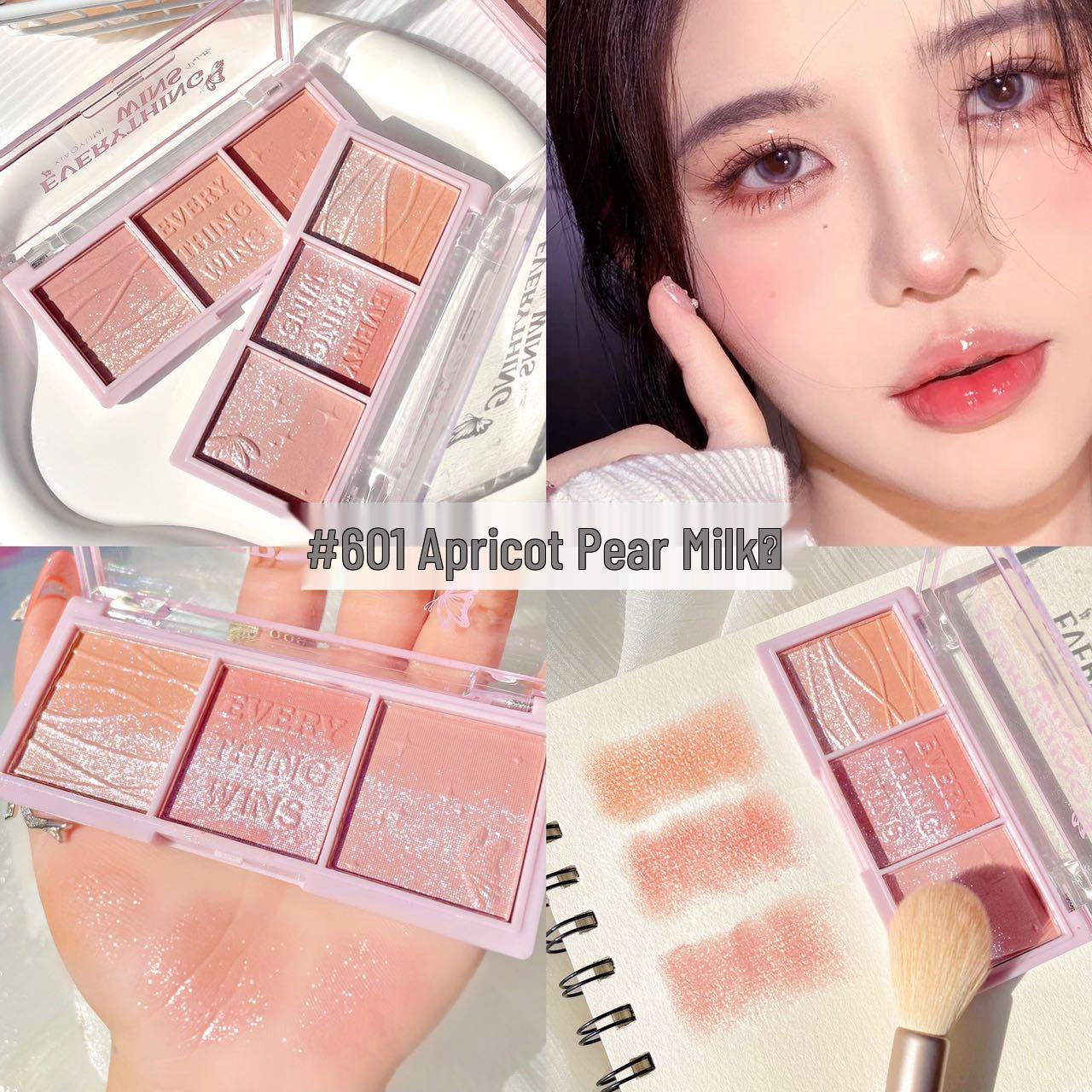 Secret Garden Three-Color Blush & Eyeshadow: Natural Milk Tea, Rose, Pearlescent Matte & Fine Shimmer. Perfect for Students.