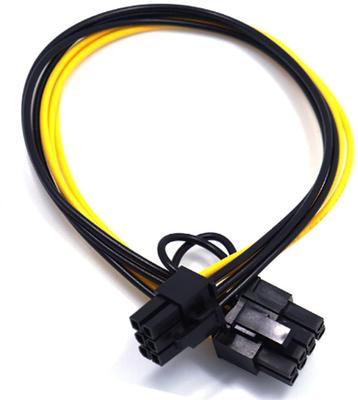 Audiophile Stromkonvertierungskabel Hilfsstromversorgung ca. 20cm 1 Stück Schwarz x Gelb PCI-E 6pin-8pin