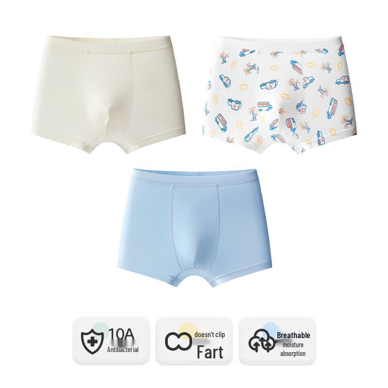 ENBOLUN Teen Boys  Pure Cotton Antibacterial Boxer Briefs 170