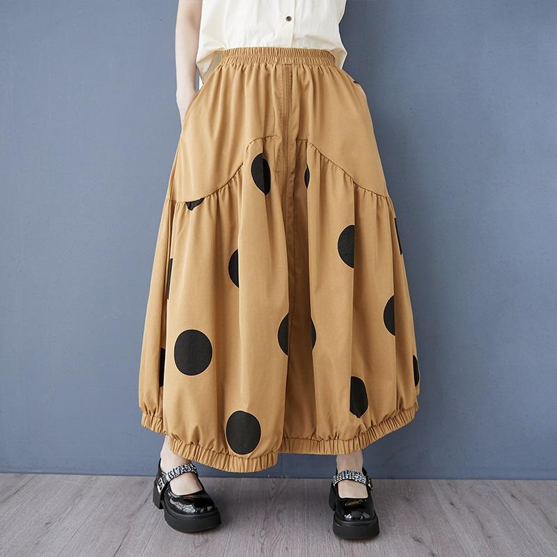Polka Dot plus größe Hohe taille vintage Frühling Sommer beiläufige lose lange für frau röcke frauen rock