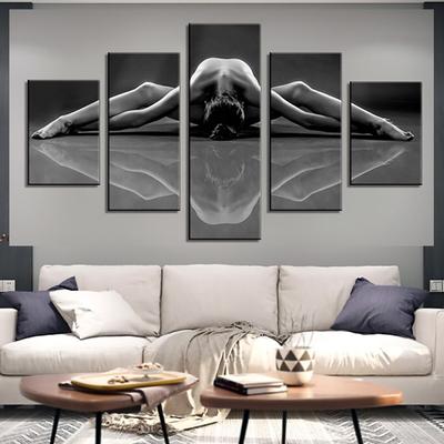 5 Pieces Wall Art Canvas Painting Girl Sexy Ballet Dance Poster Living Room Pictures Modern Modular Frame Decoration For Home