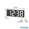 MAG Clock Interior Stylish Simple Compact Digital LED Illuminated Easy Read USB Type-C Power Supply Black Flat Hour T-785A BK-Z Noah Seimitsu