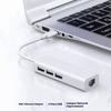 USB C/A Ethernet Adapter 3 Port USB RJ45 Networking Connector Easy Installation