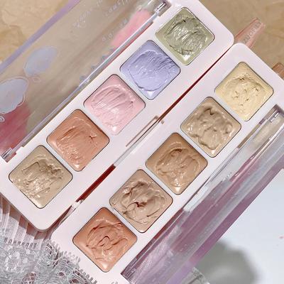 Palette anti-cernes 5 couleurs, couverture longue durée, cernes, acné, Pores, crème surligneur, hydratation du visage, cosmétiques