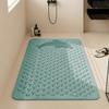 Non-Slip PVC Shower Bath Mat with Suction Cups Hydrophobic Hollow Massage Bathtub Pad Quick-Drain Thickened Bathroom Floor Mat