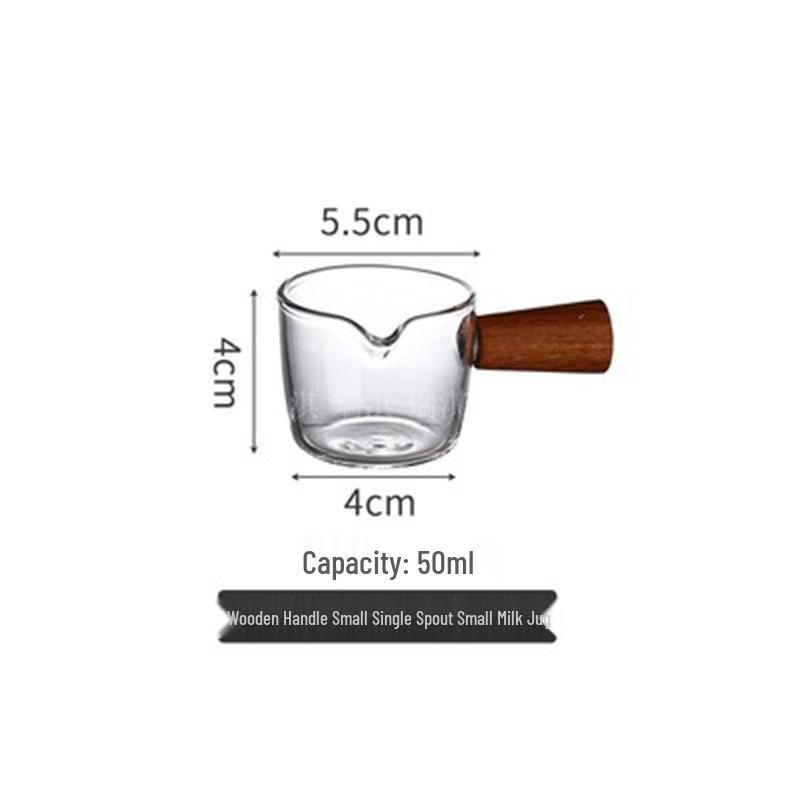 

Весы для эспрессо Деревянная ручка Питчер для молока - Маленькая мерная чашка для кофе и соуса