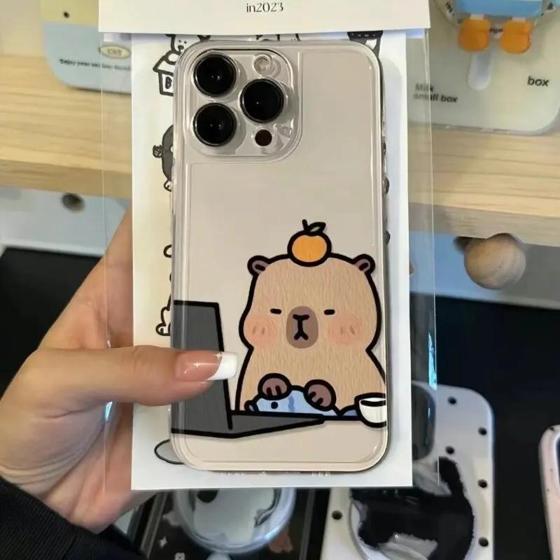 Cute Capybara Pattern Case for Samusng Galaxy S25 S24 S23 S22 S21 Ultra Plus S24FE S25Plus A55 A54 A35 A24 A34 A52 A53 5G Cover