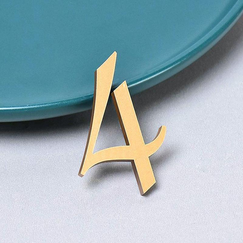0-9 Acrylic Self Adhesive House Number Sticker Frosted Silver Gold Color Doorplate Home Door Plaque Numbers Sign New