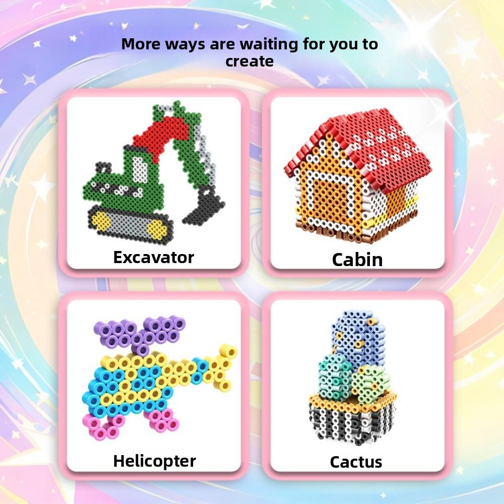 DIY Bean Splicing Tool Pegboard Sheets Iron-on Bead Craft Kit Handicraft Toys Kit  Educational Toys