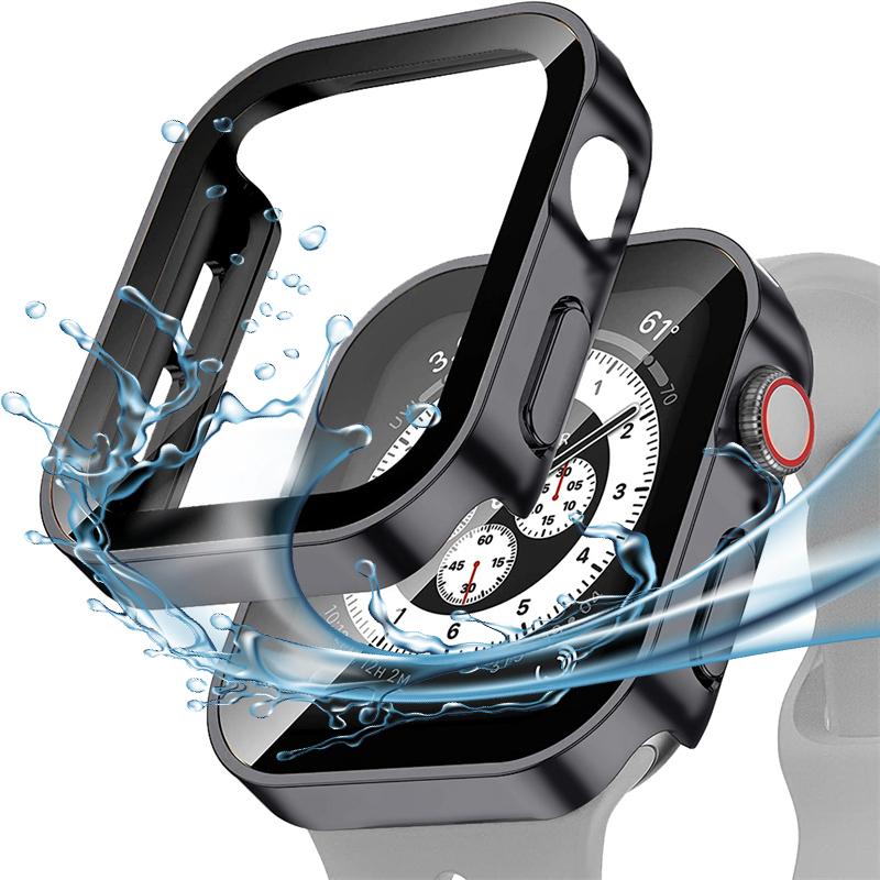 

Скло+накладка для Apple Watch Case 8 7 6 SE Protector Screen Straight Edge Bumper IWatch Series 44mm 40mm 41mm 45mm 4 5 Waterpoof Case 38mm