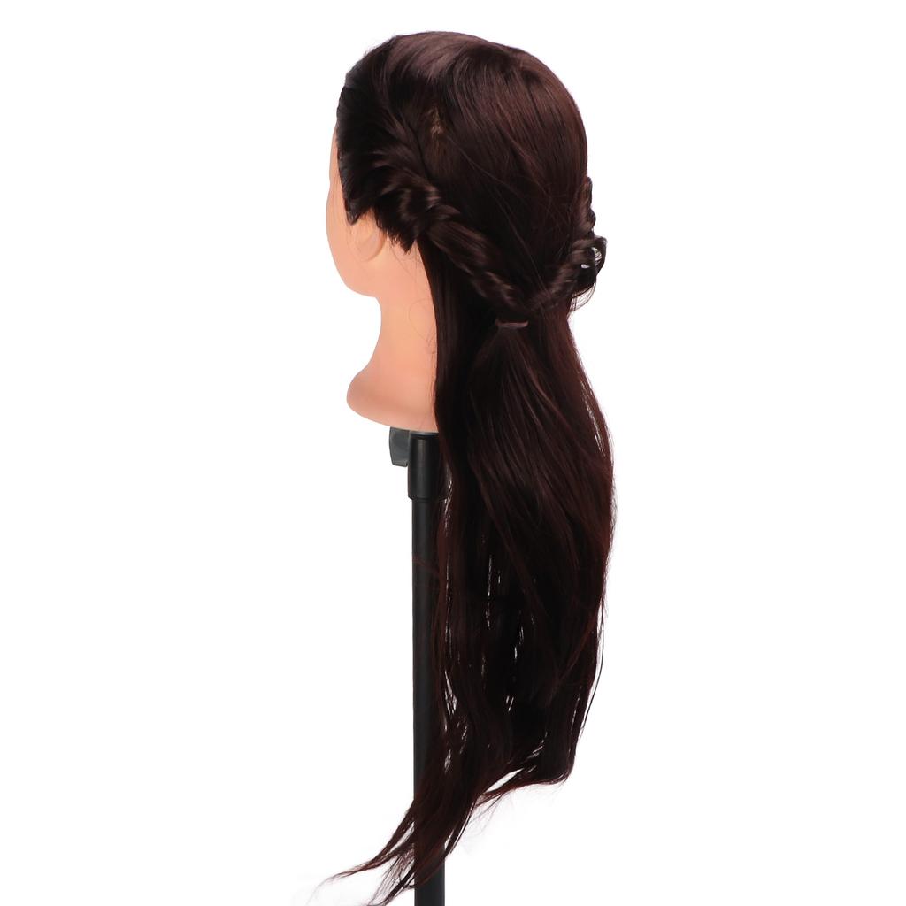 Hair Mannequin Head Hairdressing Styling Training Braiding Practice Doll Head with Clamp Stand