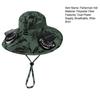 Fisherman Hat with Dual Brushless Cooling Forehead Neck Solar Fans UPF50 Anti-UV Fabric Wide Brim Adjustable