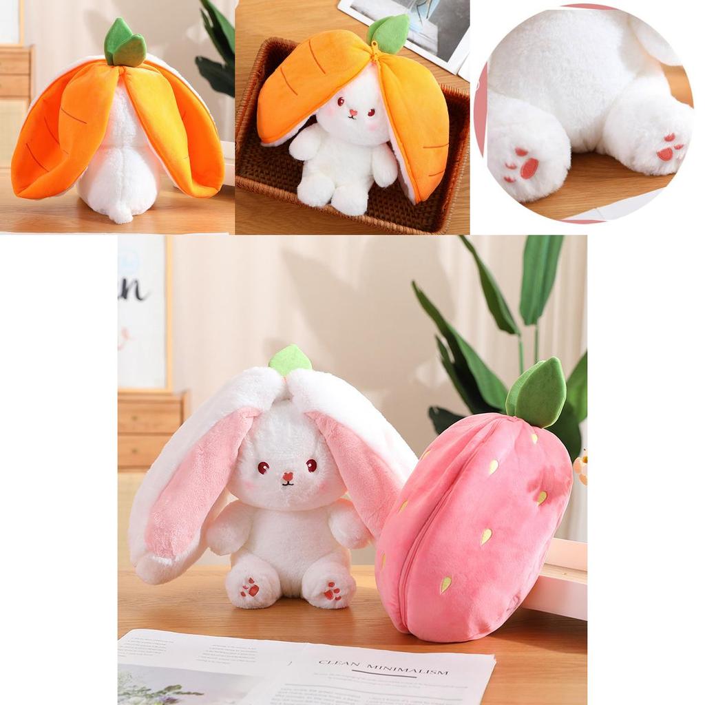 Adorable Transformable Fruit Rabbit Plush Toy