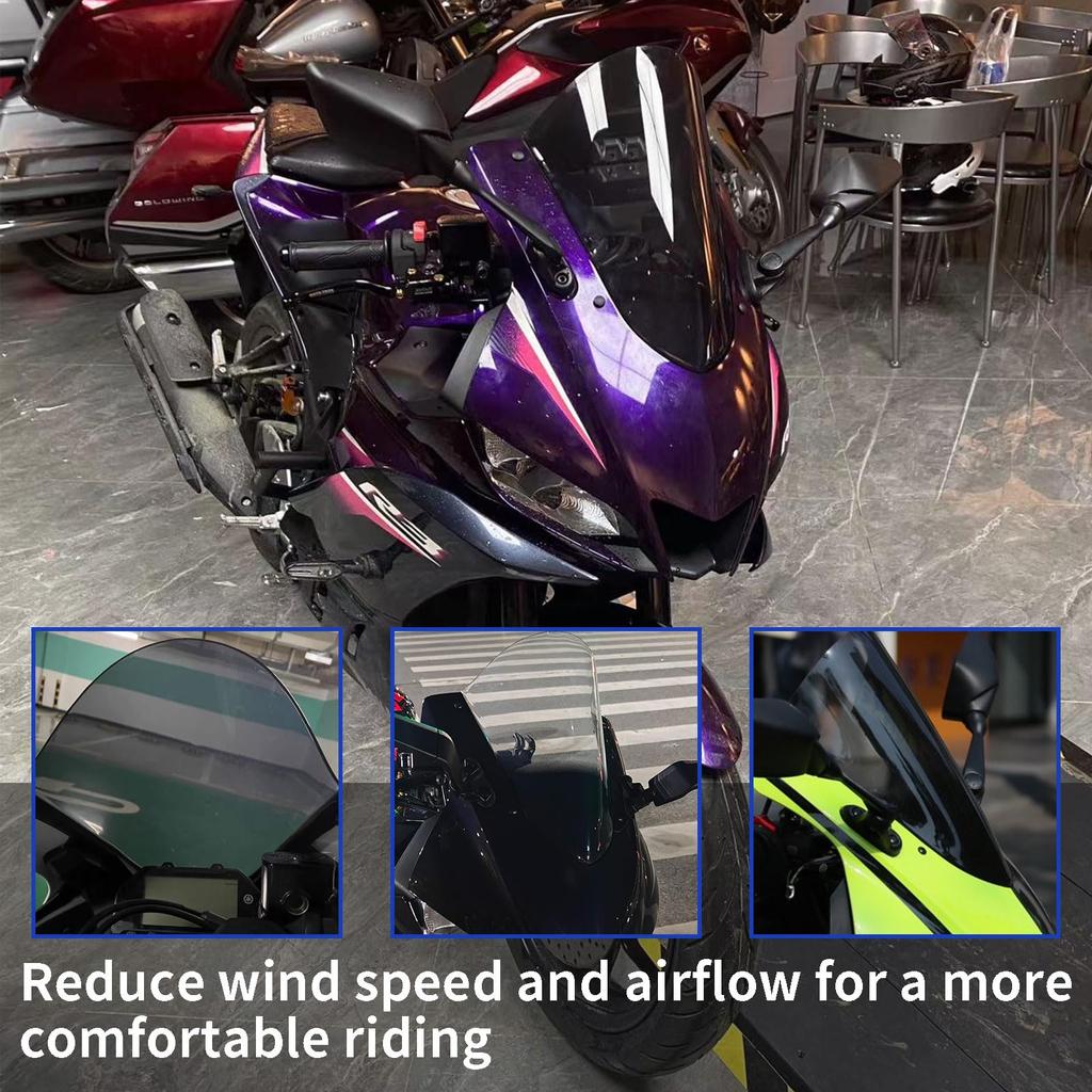 WOOGA Auto Baiyamaha YZFR3 YZFR25 Windschutzscheibe Doppelt-Blasen Windschutzscheibe Windschutzscheibe Einfach zu installieren