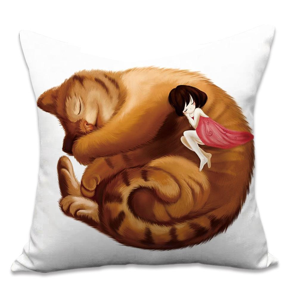 New Summer Retro Style Home Pillowcase Animal Cartoon Printed Pillowcase
