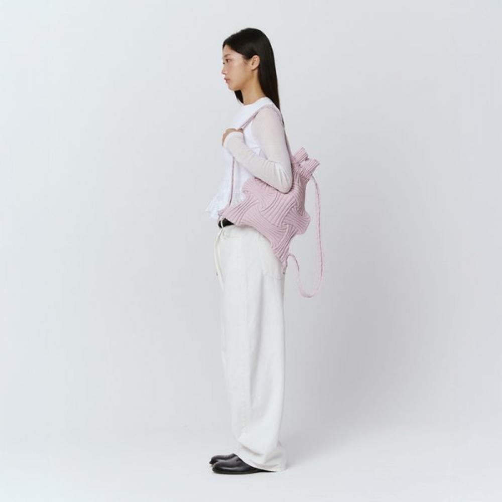 Pleatsmama Glitter Pale Pink New Bow Backpack