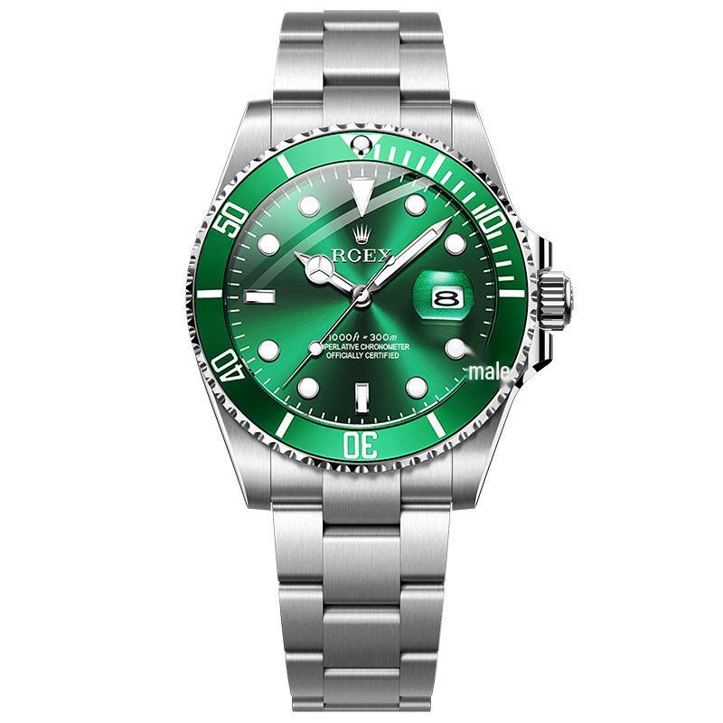 Authentische Herren Quarz Grüne Submariner Uhr - Vollautomatisch Klassischer Rolex Stil
