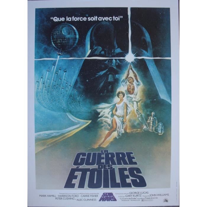 

STAR WARS La Guerre des Etoiles Affiche Cinema Originale ROULEE Малий формат 53x40 см Кінопостер R1990